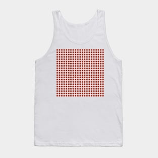 Red Polka Dots on White Background Tank Top